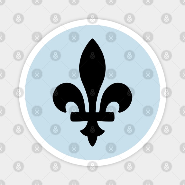 Fleur de lis plain BLACK Magnet by rocksandcolors